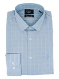 Polo Mens Windowpane Check Shirt In Light Blue