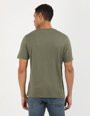 Tommy Hilfiger Mens Hilfiger Chest Insert Tee Olive