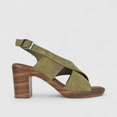 Hush Puppies Ladies Soft Tharin Heels In Olive