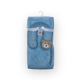 Mother's Choice Softcoral Fleece & Pillow Set In Blue