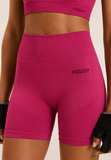 Freddy Womens Knitted Seamless Legging Short In Pink