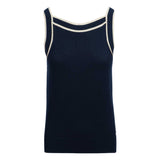 Pringle Harriett Tipped Knitwear Tank Top In Navy