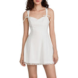 Sissy boy Ladies Mini Dress with an Underbust In Off White