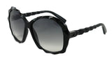Swarovski Cabaret Plastic Catlook Sunglasses For Women In Black