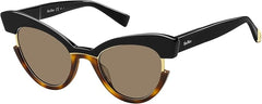 Max Mara Ingrid Sunglasses For Women In Black & Tortoise