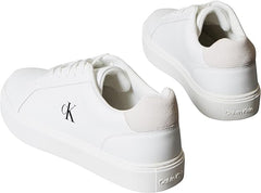 Calvin Klein Mens Classic Cupsole Leather Shoes In White
