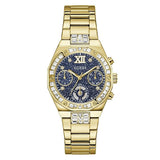 Guess Womens Selina Analog Watch In Gold/Dark Blue Dial