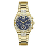 Guess Womens Selina Analog Watch In Gold/Dark Blue Dial