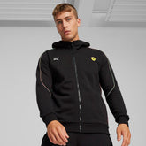Puma Mens Ferrari Race Hooded Track Jacket In Black