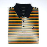 Polo Mens Stripe Golfer In Yellow Multi