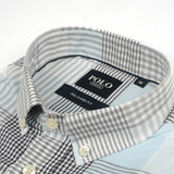 Polo Mens Short Sleeve Micro Check Shirt In Blue