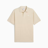 Puma Mens Ess Small Logo Pique Golfers In Cream