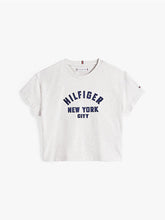 Tommy Hilfiger Girls Satin Applique T-Shirt In Grey