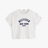 Tommy Hilfiger Girls Satin Applique T-Shirt In Grey