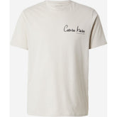 Calvin Klein Mens Eu Jeans Graphic T-Shirt In Beige