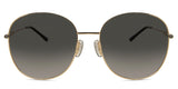 Gucci Womens Round Framed Sunglasses In Gold