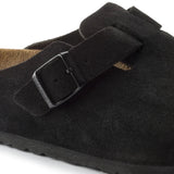 Birkenstock Unisex Boston Suede Leather Sandals In Black