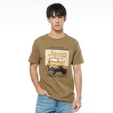 Jeep Mens M-Fashion Basic Graphic T-Shirt In Olive