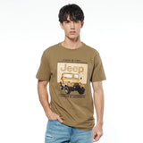 Jeep Mens M-Fashion Basic Graphic T-Shirt In Olive