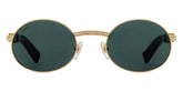 Cartier Buffalo Horn Frame Sunglasses In Gold & White