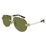 Bottega Veneta Pilot Unisex Sunglasses In Gold