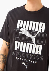 Puma Mens Graphic Sneaker T-Shirts In Black
