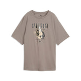 Puma Womens Graphic Animal relaxed T-Shirt In Mouse Grey