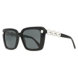 Swarovski Square Gems Detailing Womens Sunglasses In Black