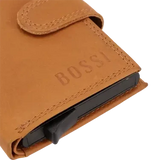 Bossi Mech Buff Leather Card Wallet In Cognac