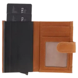 Bossi Mech Buff Leather Card Wallet In Cognac