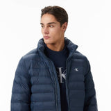 Calvin Klein Mens Nylon Hooded Puffer Jacket In Ink