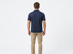 Harmont & Blaine Mens Color Block Polo Shirt 3D Logo In Navy