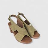 Hush Puppies Ladies Soft Tharin Heels In Olive