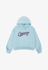Converse Girls Relaxed Graphic Hoodie In Light Blue
