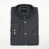 Polo Mens Herringbone Long Sleeves Shirt In Brown/Blue