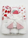 Mothers Choice Girls 3 Piece Hooded Towels And 3 Piece Faceclothes In Pink And White