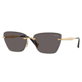 Vogue Rimless Cat Eye Womens Sunglasses In Gold