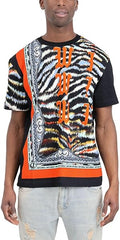 Just Cavalli Mens Placed graphic T-Shirt In Black Multi