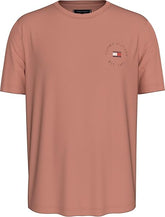 Tommy Hilfiger Mens Roundle Logo Chest Tee T-Shirts In Clay Pink