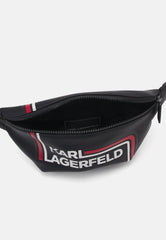 Karl Lagerfeld K Essential Striped Waist Bag In Black & Red
