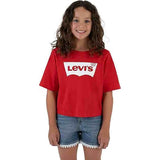 Levis Girls Light Bright Cropped T-Shirt In Red