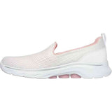 Skechers Womens Go Walk 7 Sneakers In White/Pink