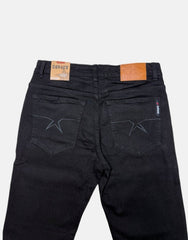Soviet Mens Basic Stretch Slim Leg Jeans In Black