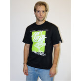 Replay Mens Printed Cotton Short Sleeves T-Shirt In Black/Green/White