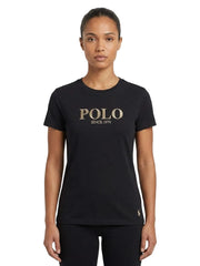 Polo Womens Quinn Short Sleeve Embroidered T-Shirt In Black