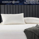 Cotton Co Neutral Waterproof Pillow Protector In White
