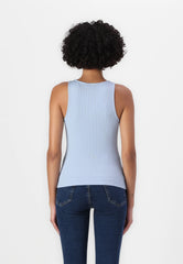 Guess Womens Round Neck Tank Top In Blue