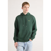 Calvin Klein Mens Terry Monogram Hoodie In Dark Green