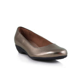Froggie Ladies Lea Waxy Shoes In Lead Metallic