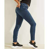 Guess Womens Cuesta Power Skinny Low Rise Jeans In Medium Wash